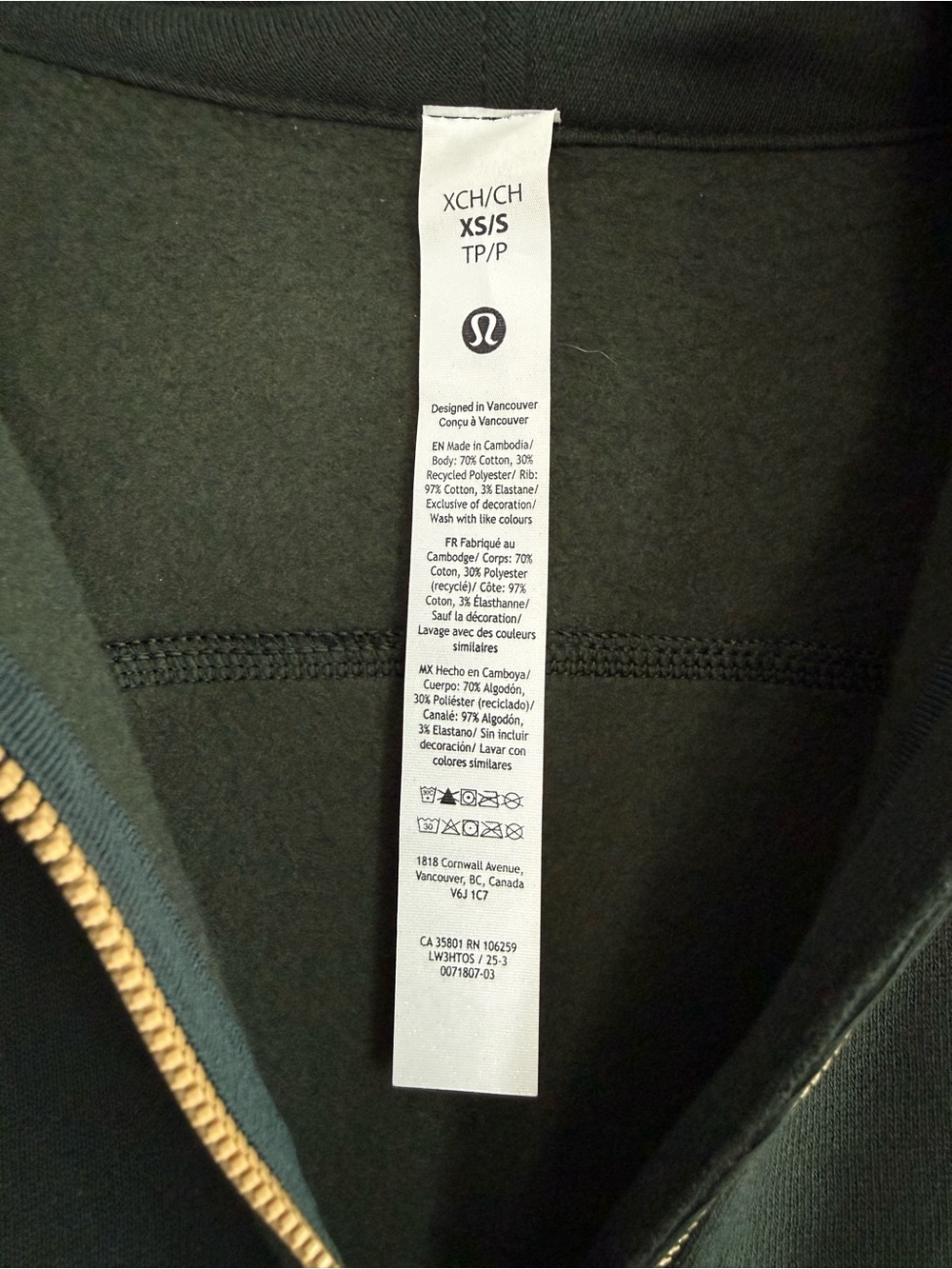 Lululemon Scuba Oversized Half-Zip Hoodie in Forest Legacy Green / Gold XS / S - Picture 11 of 16